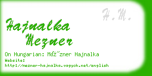 hajnalka mezner business card